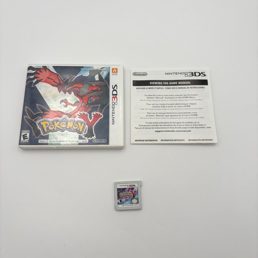 Pokemon Y Nintendo 3DS 2013 NTSC-U/C Yveltal RPG Game Case & Manual